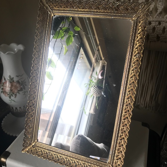 Vintage Gold Vanity Mirror - Picture 2 of 6
